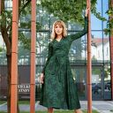 Sukienka kopertowa | ATENCJA zielone kwiaty