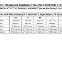 Taliowana sukienka z tkaniny z rękawem 3/4, T265, granatowy