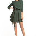 Elegancka sukienka z podwójną spódnicą, T320, khaki