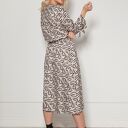 Sukienka z wiązaniem na dekolcie i rękawach - SUK209 wzór 2