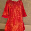 Czerwona ręcznie barwiona sukienka rozmiar L - na metce 2XL materiał oddychająca