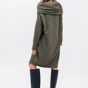 Sukienka Nana Khaki oversize z kominem 3w1 i kieszeniami 