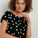 Sukienka z kontrafałdą na plecach z wiskozy, T409, grochy