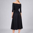 Sandy Black - wygodna i elegancka czarna sukienka z marszczeniem i kieszeniami