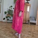 Czerwona ręcznie barwiona sukienka rozmiar L - na metce 2XL materiał oddychająca, pomiędzy płótnem a b