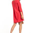 Elegancka sukienka z kontrafałdą na plecach i dekoltem V, T322, malinowa