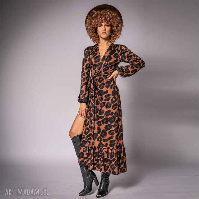 Alicia maxi - długa sukienka w panterkę