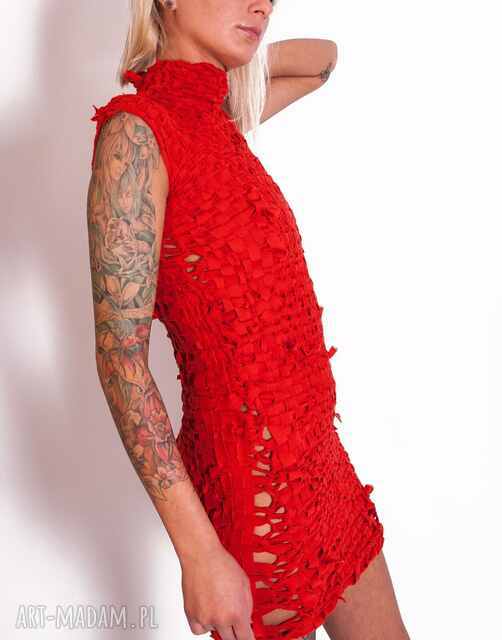 Czerwona Mini sukienka Wulkan - efektowna, niepowtarzalna i sexy