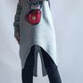 Bellafeltro sukienki frak długi sweter z aplikacją z sową