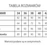 SENA: - dekolt płytki, okrągły, rękaw 3/4 - gumka w pasie, rozkloszowany dół z falbanami, wiązany pasek. Wiskozowa sukienka