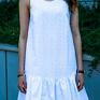 mini piękna letnia biała z batystu haftowanego wiązana na sukienka boho batyst sukieneczka dla młodej