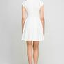 Sukienka ze stójką, SUK143 ecru biała
