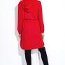 czerwone sukienki kaptur bien fashion casual z kapturem i kieszenie