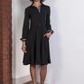 LANTI urban fashion klasyczna elegancka rozkloszowana sukienka, suk151 czarny kobieca