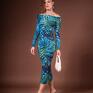 turkusowe koktajlowa julia tropical - dopasowana sukienka oryginalna