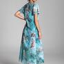 z szyfonu elegancka sukienka kobieca z kolekcji turkusowe morze uszyta z grubszego