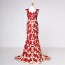 czerwone moda henriette - suknia sukienki koronka karnawał