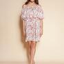 sukienki: Krótka sukienka hiszpanka - SUK201 różowy wzór - na lato