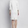 Sukienka z kieszeniami, SUK103 ecru - kontrast minimalizm