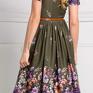 sukienka midi total irene (marion oliwka) elegancka rozkloszowana