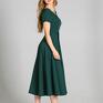 Sukienka trapezowa, suk181 zielony - elegancka midi