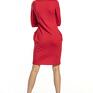 Dopasowana sukienka z kominem i T296, czerwona - kieszenie bawełniana