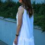 mini sukienka biała, batyst haftowany, wiązana na idealna na poprawiny kobieca marka lona
