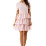 Ella Dora z trzema falbankami różowa 019 sukienka oversize wesele