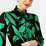 Livia Clue wiskozowa sukienka midi total lauren (vesper zieleń) do biura z wiązaniem