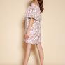 sukienki: Krótka sukienka hiszpanka - SUK201 różowy wzór - na lato