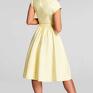 midi marie (pastelowy żółty) - sukienka z paskiem