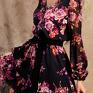 Mini NEVA (Tenoria) romantyczna w kwiaty sukienka z falbanami