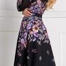 Midi Total FLER (Marion Czerń) elegancka sukienka długi rękaw