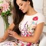total klara (malwina beż) - sukienka midi kwiatowy wzór