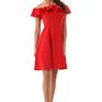 Rozkloszowana sukienka w stylu hiszpanki czerwona 018 - wizytowa koktajlowa