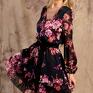 czarne sukienka mini neva (tenoria) kwiatowy wzór