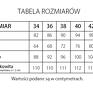 Cechy szczególne: stójka z ozdobnym marszczeniami, rękaw 7/8, zapięcie z tyłu (kryty zamek) rozkloszowany dół, kieszenie. Sukienki na jesień