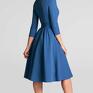 Livia Clue sukienka marie 3/4 midi niebieski - z paskiem