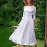 sukienki: Suknia z odkrytymi ramionami - ślubna