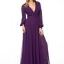 szyfonowa suknia wieczorowa z kolekcji premium uszyta z fioletowego szyfonu