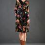 Kasia Miciak design czarna szmizjerka w kwiaty paloma sukienka wiskoza