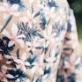 frapujące sukienka midi z wzorem w kwiaty rozmiar S - likwidacja rozkloszowana liście