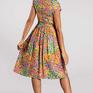 sukienki: wiskozowa midi claire (catalina) na lato kolorowa z naturalnej tkaniny