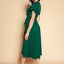 sukienki zielona kopertowa z asymetrycznym dołem - suk198 summer dress