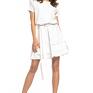 Tessita z ozdobną falbanką na spódnicy, T267, biały elegancka sukienka