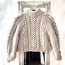 swetry bawełna sweter handmade chunky cable natural wełna merynosów alpaka merono