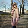 The Wool Art kardigan z alpaki PINK - na prezent sweter swetry na drutach