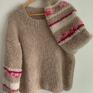 kolorowe rękawy sweter montana beż handmade swetry alpaka wełana beżowy
