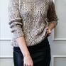 sweter, swe123 mocca swetry ażurowy