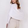 swetry: Swetrowa etola - SWE277 biały MKM sweter